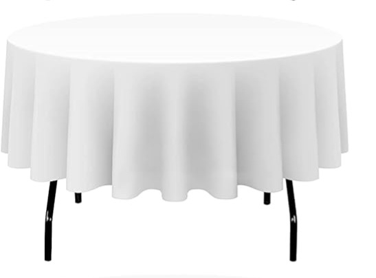 Linen, white, round, 90